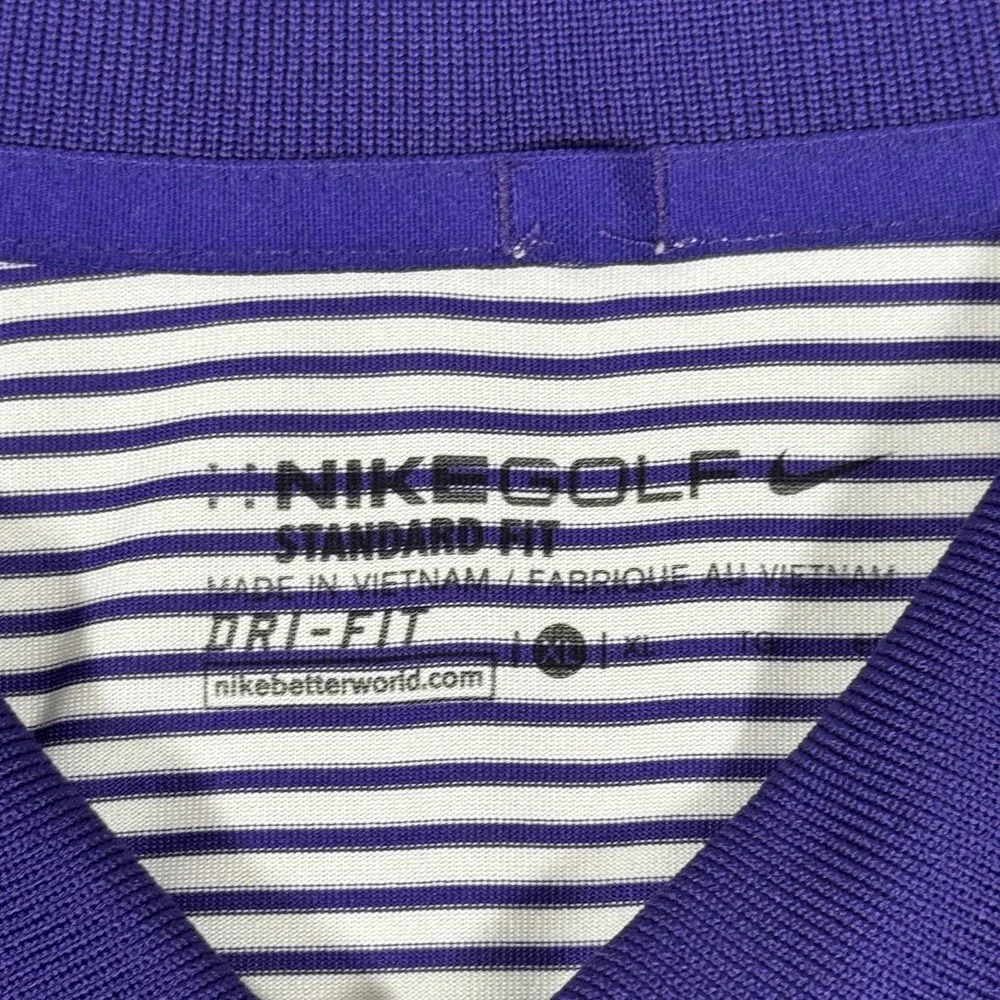 Nike Dri-FIT Clemson Tigers Mens XL‎ Golf Polo Purple Stripes Performance